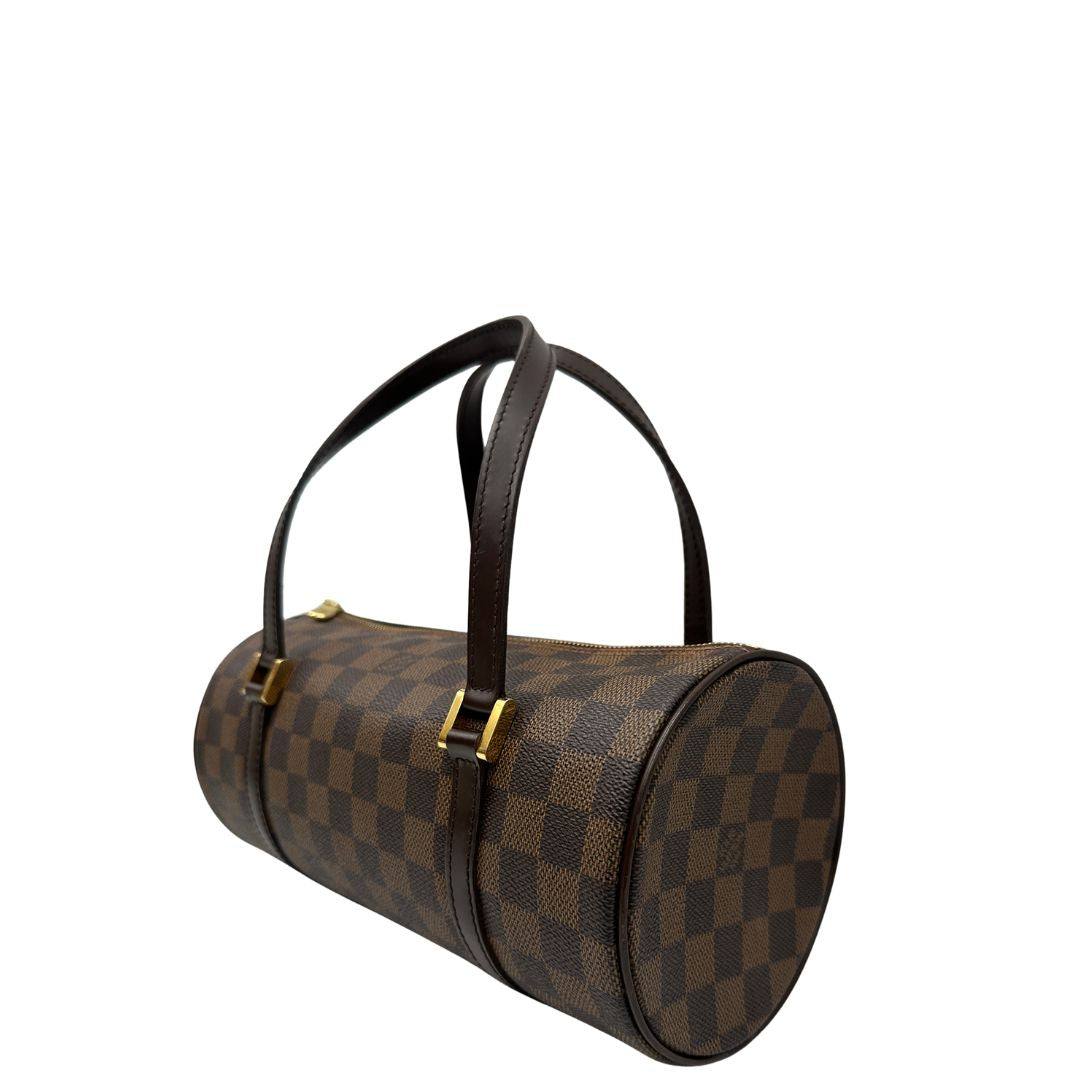 lato Borsa LV Papillon in canvas Damier Ébène