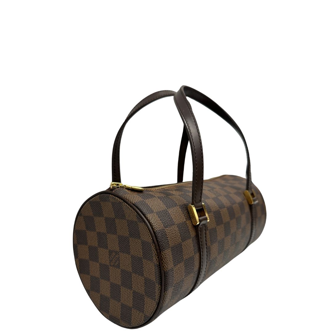 lato Borsa LV Papillon in canvas Damier Ébène