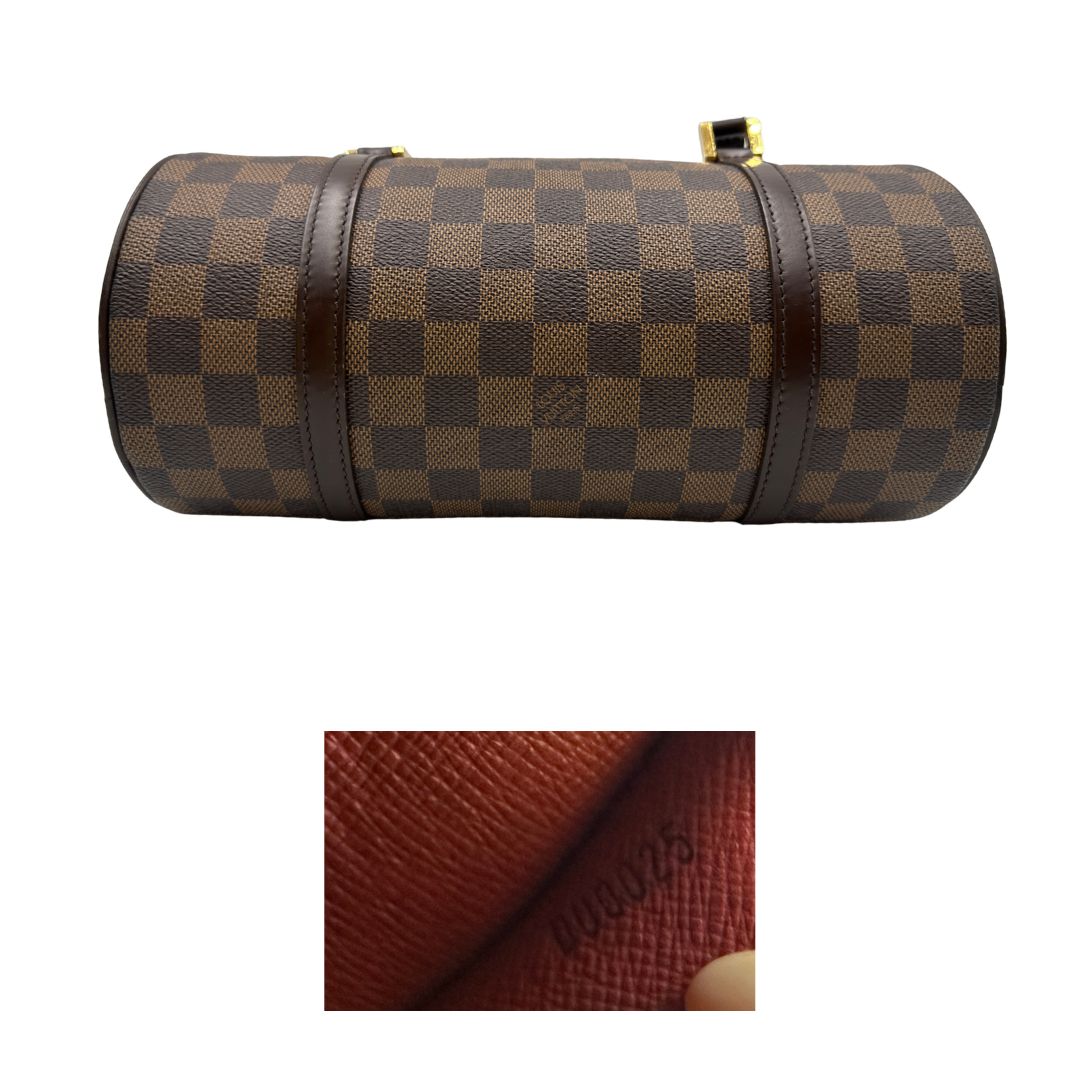 lato Borsa LV Papillon in canvas Damier Ébène