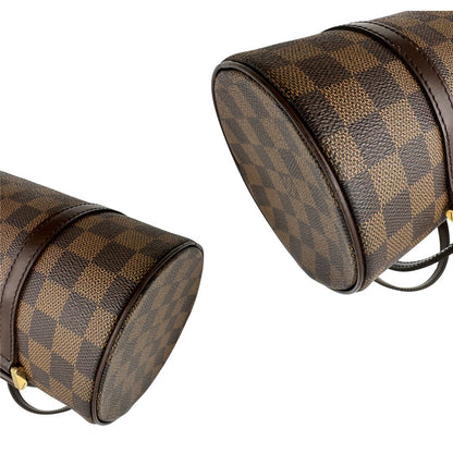 angoli lato Borsa LV Papillon in canvas Damier Ébène 