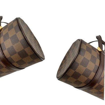 angoli lato Borsa LV Papillon in canvas Damier Ébène 