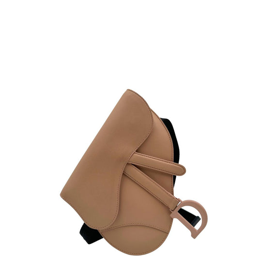 Marsupio Saddle Dior in pelle di vitello color cipria, di lusso, originale, ottime condizioni, usato