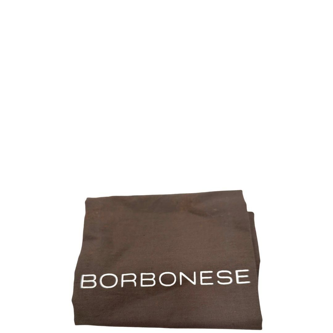 dustbag   Borsa Borbonese in canvas trama occhio di pernice con finiture in pelle marrone, di lusso, originale,  ottime condizioni, usata