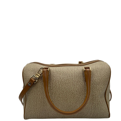 retro  Borsa Borbonese in canvas trama occhio di pernice con finiture in pelle marrone, di lusso, originale,  ottime condizioni, usata 