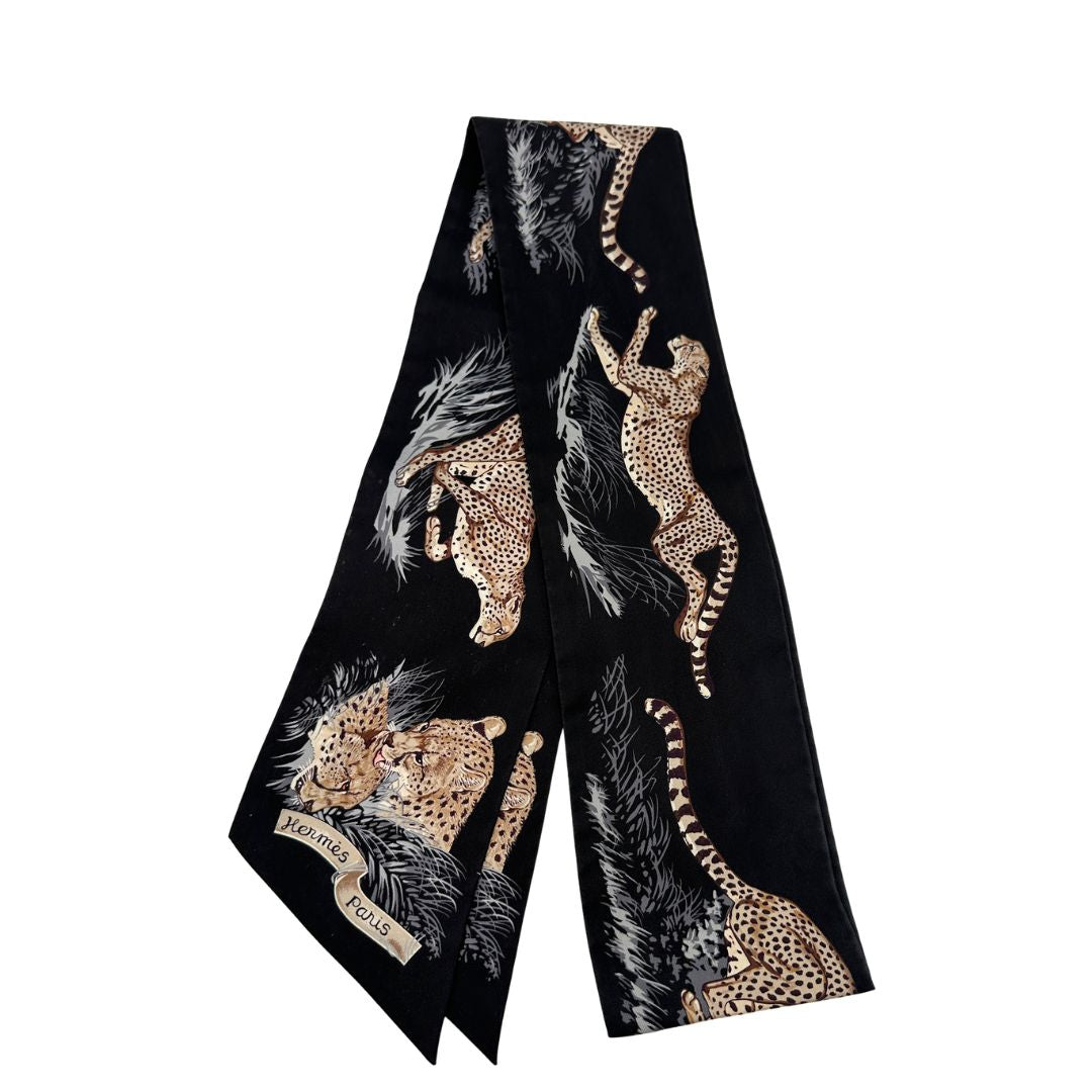 Hermes Maxi Twilly Slim Guepards