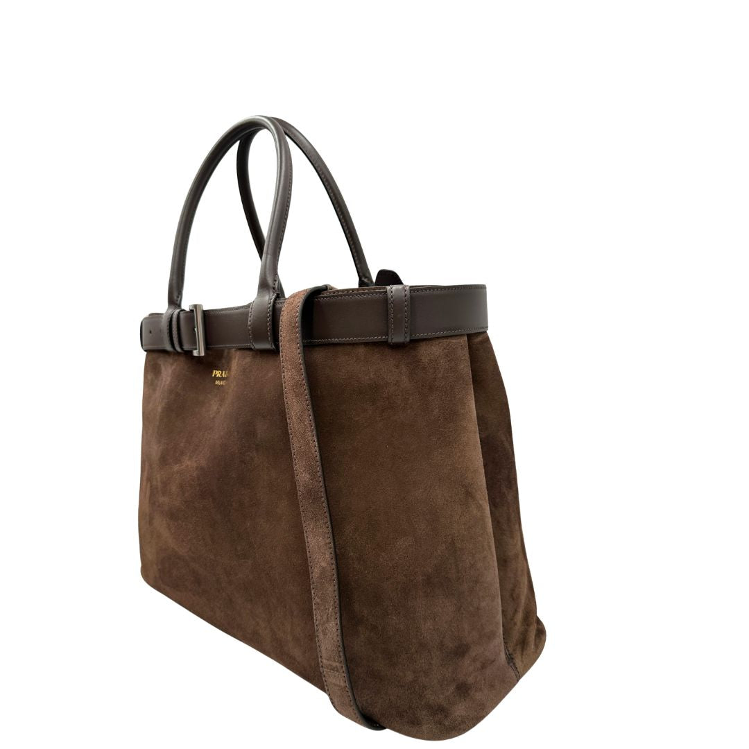 Tote Prada Buckle marrone