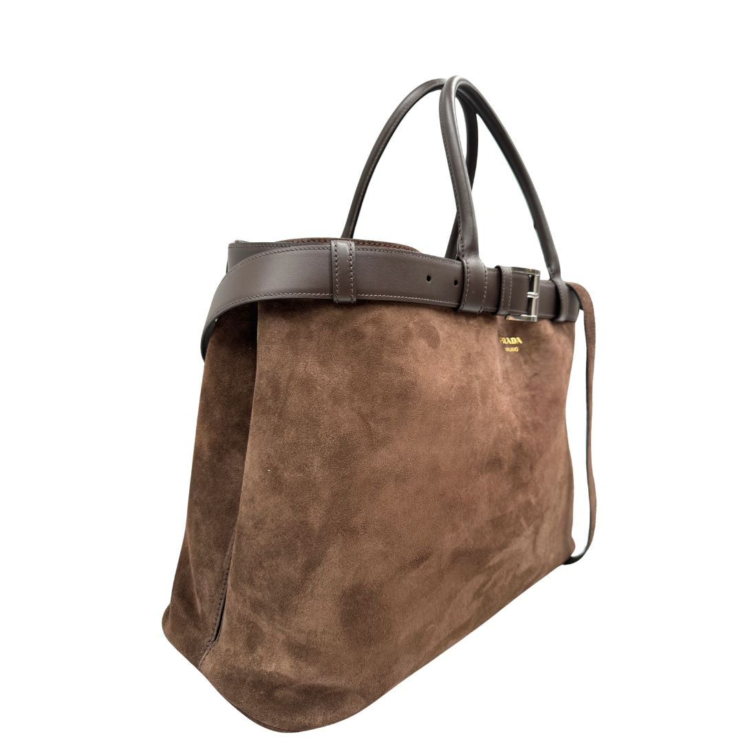 Tote Prada Buckle marrone