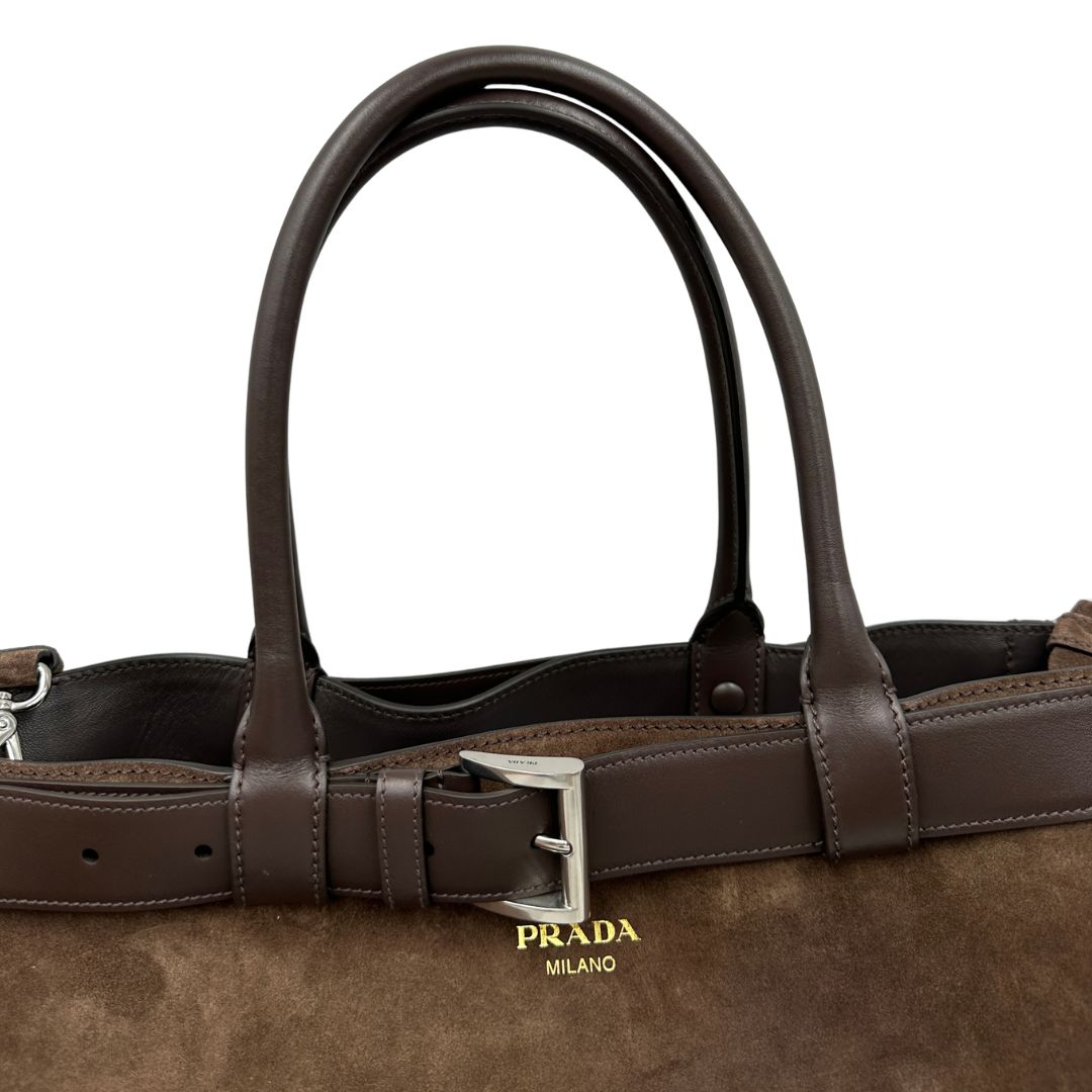 Tote Prada Buckle marrone