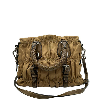 retro  Borsa Prada in nylon gaufre color cammello  