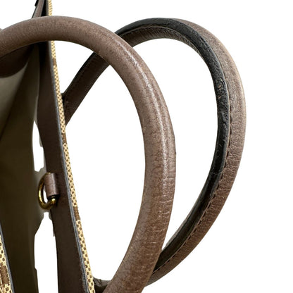 manici Borsa Gucci in tessuto beige caraterrizata dalle doppie G Jumbo, di lusso, originale, ottime condizioni, usata 