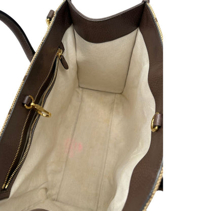 interno Borsa Gucci in tessuto beige caraterrizata dalle doppie G Jumbo, di lusso, originale, ottime condizioni, usata 