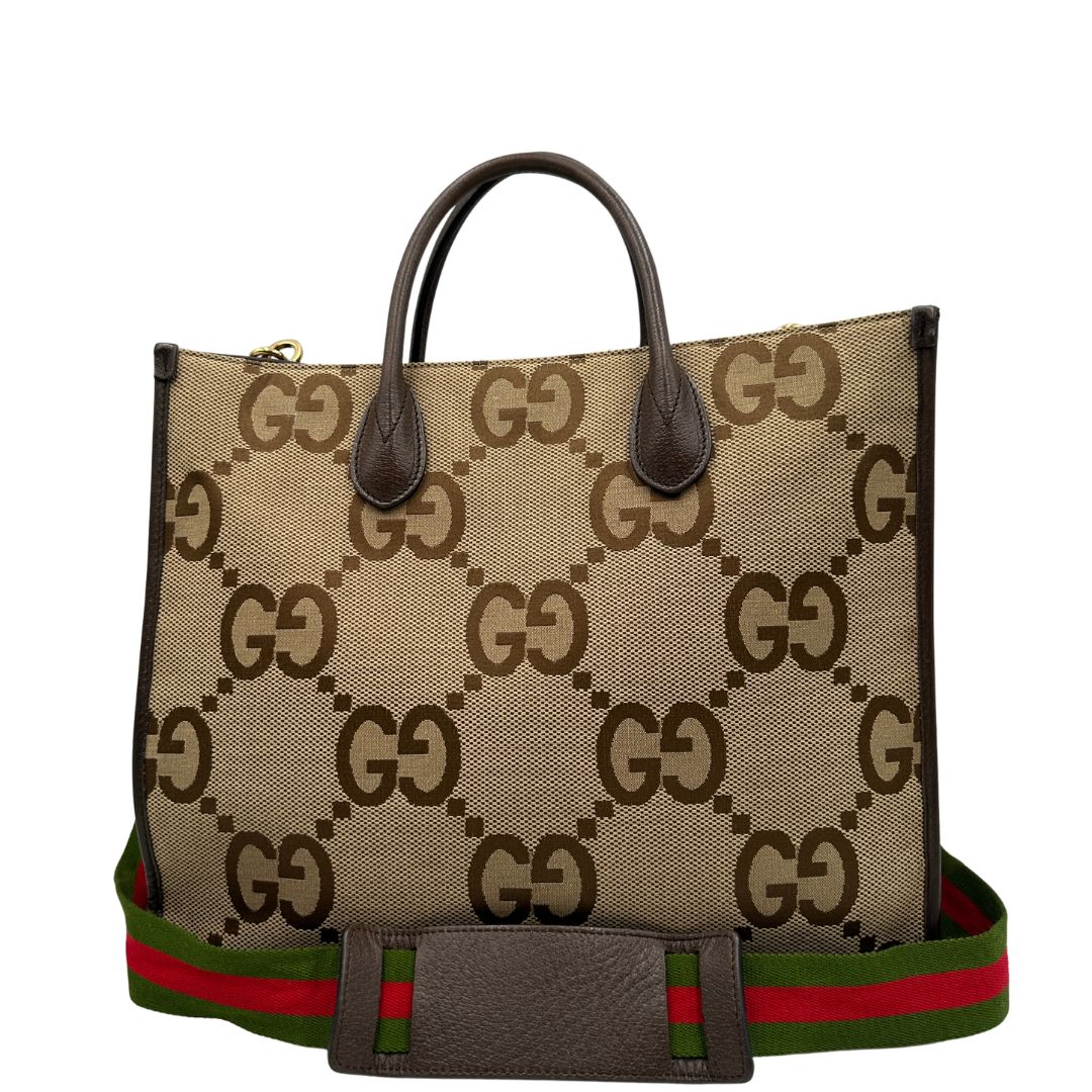 retro Borsa Gucci in tessuto beige caraterrizata dalle doppie G Jumbo, di lusso, originale, ottime condizioni, usata 