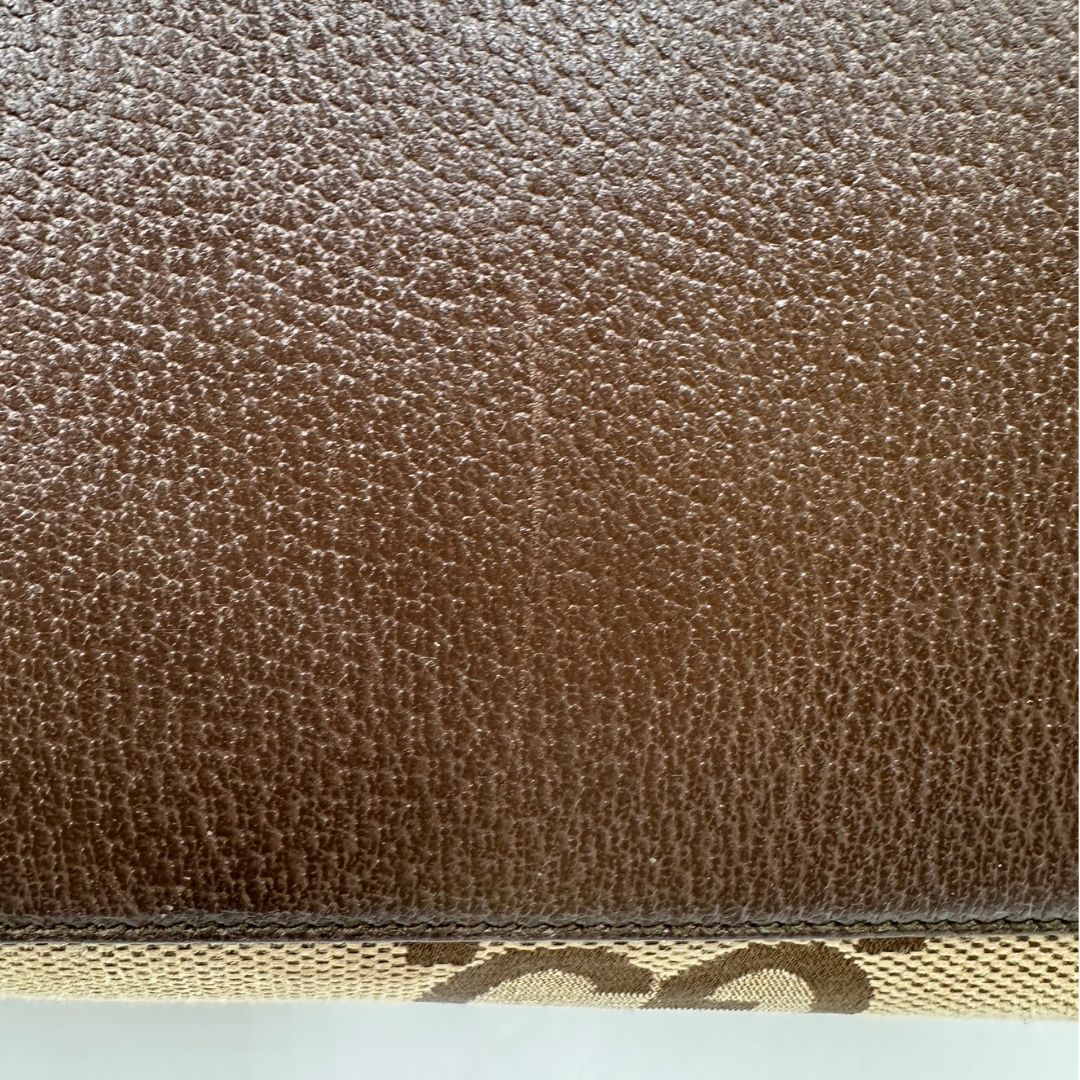 interno Borsa Gucci in tessuto beige caraterrizata dalle doppie G Jumbo, di lusso, originale, ottime condizioni, usata 