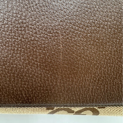 interno Borsa Gucci in tessuto beige caraterrizata dalle doppie G Jumbo, di lusso, originale, ottime condizioni, usata 