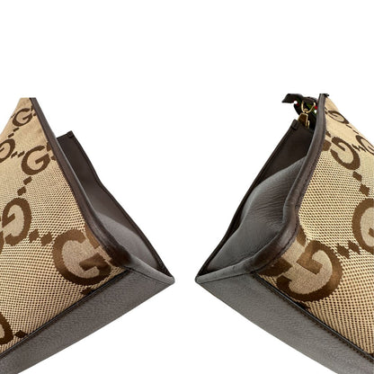 angoli  Borsa Gucci in tessuto beige caraterrizata dalle doppie G Jumbo, di lusso, originale, ottime condizioni, usata