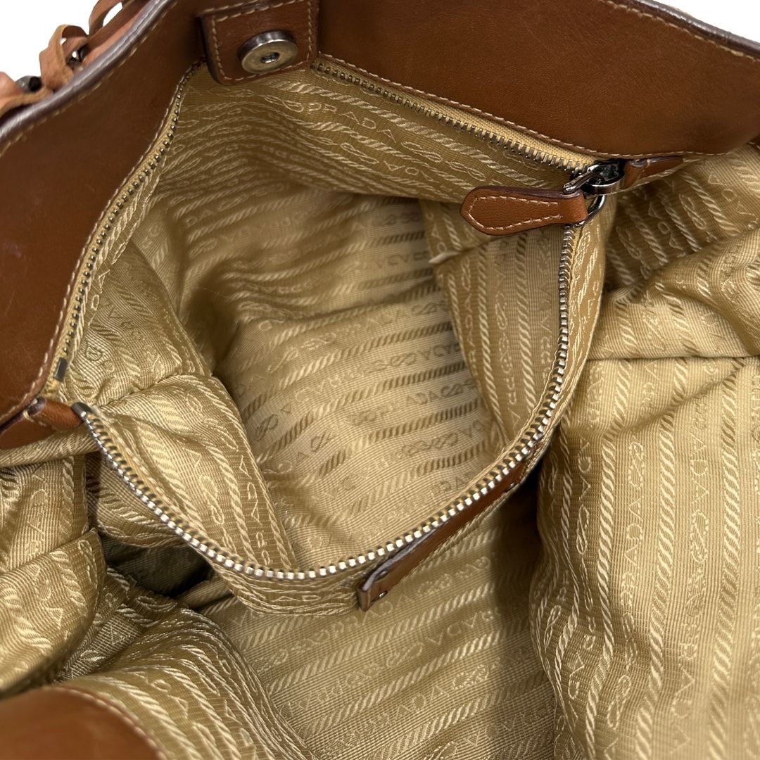 Tote Prada Fringe marrone