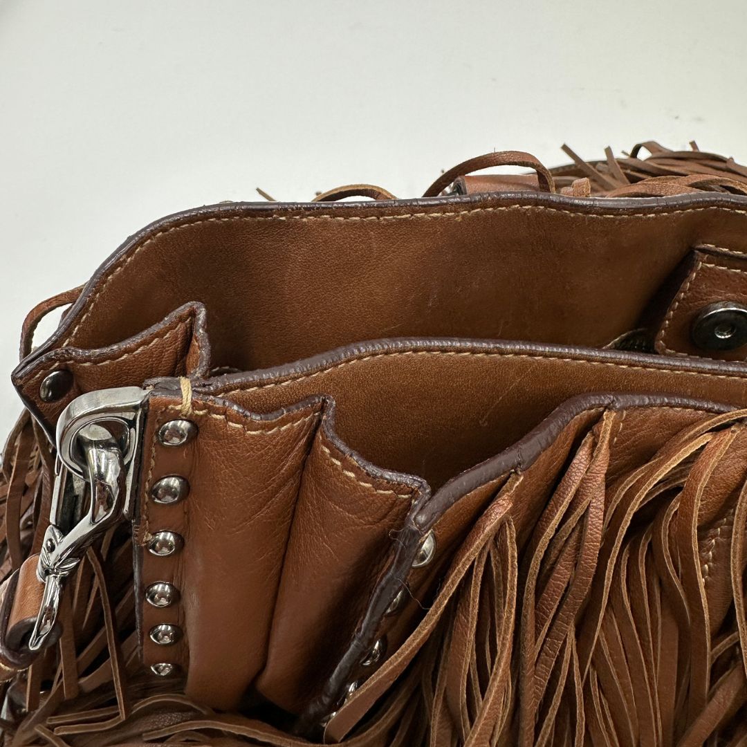 Tote Prada Fringe marrone