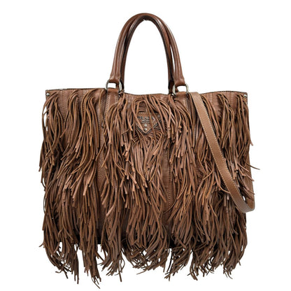 Tote Prada Fringe marrone