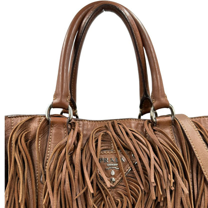 Tote Prada Fringe marrone