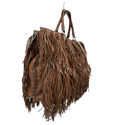 Tote Prada Fringe marrone