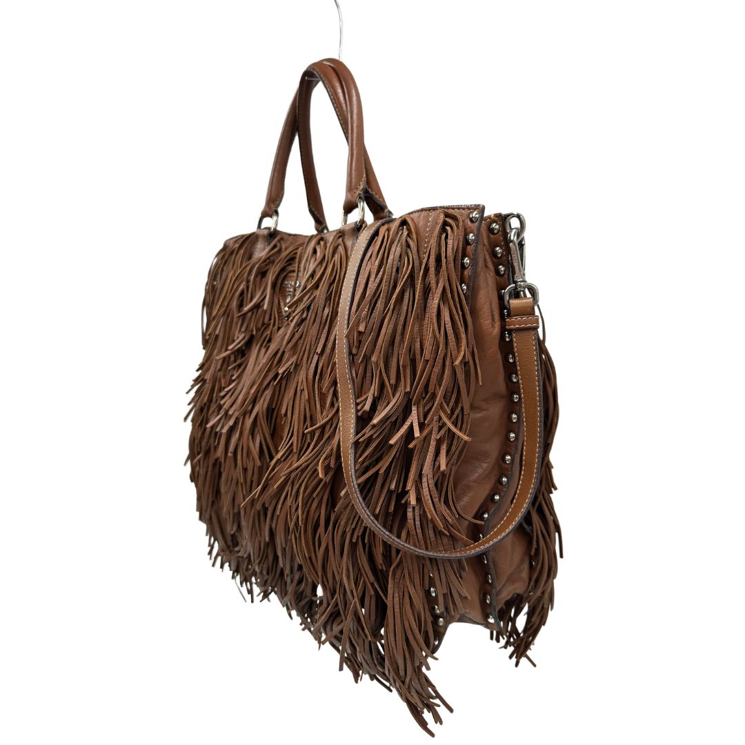 Tote Prada Fringe marrone