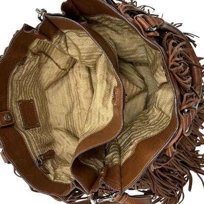 Tote Prada Fringe marrone