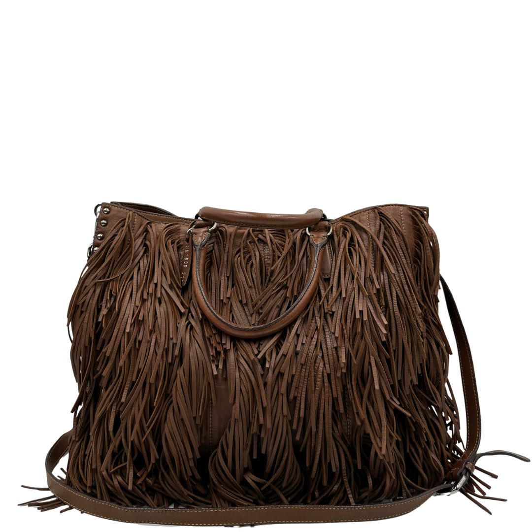 Tote Prada Fringe marrone