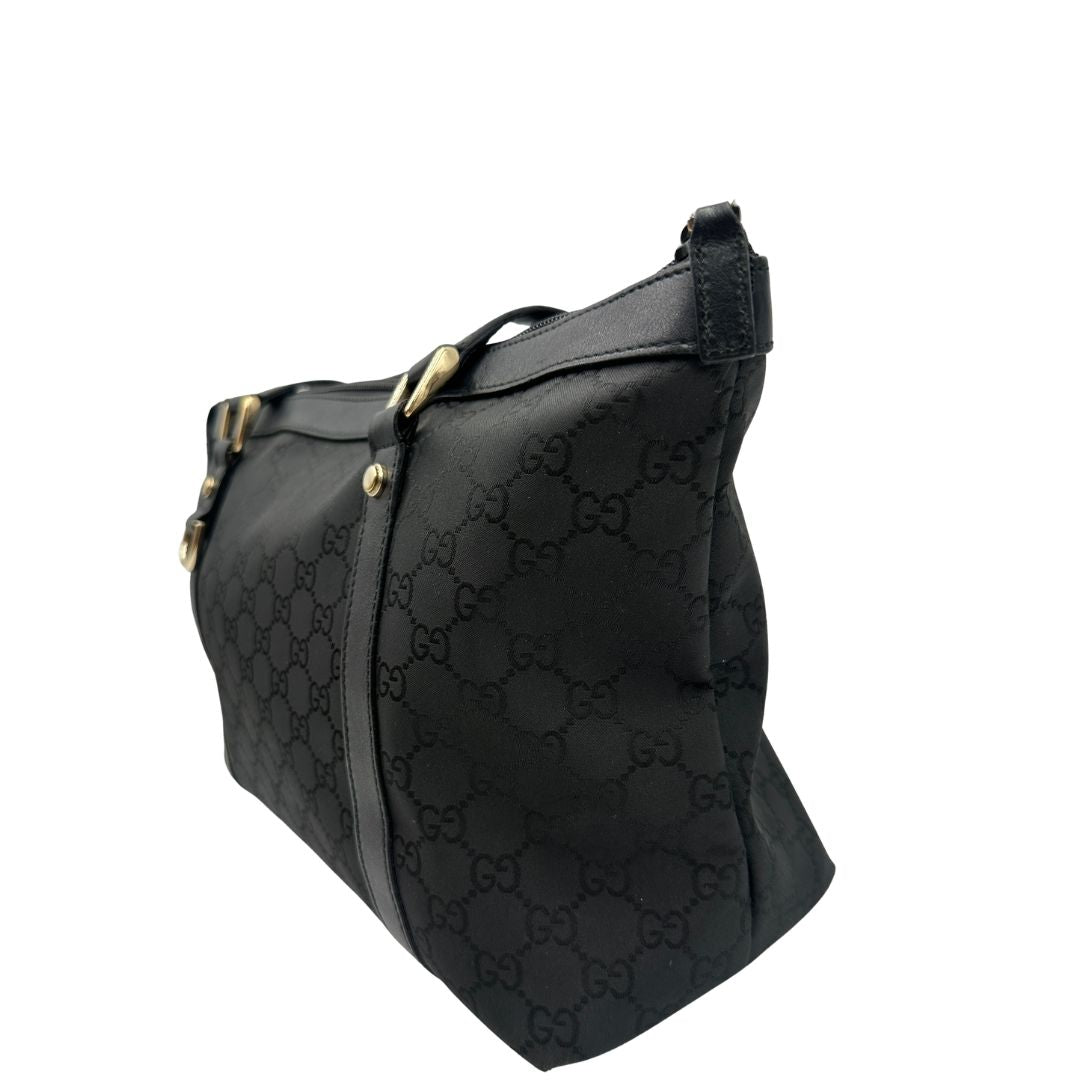lato Borsa Gucci in tessuto GG nero, di lusso, originale, ottime condizioni, usata
