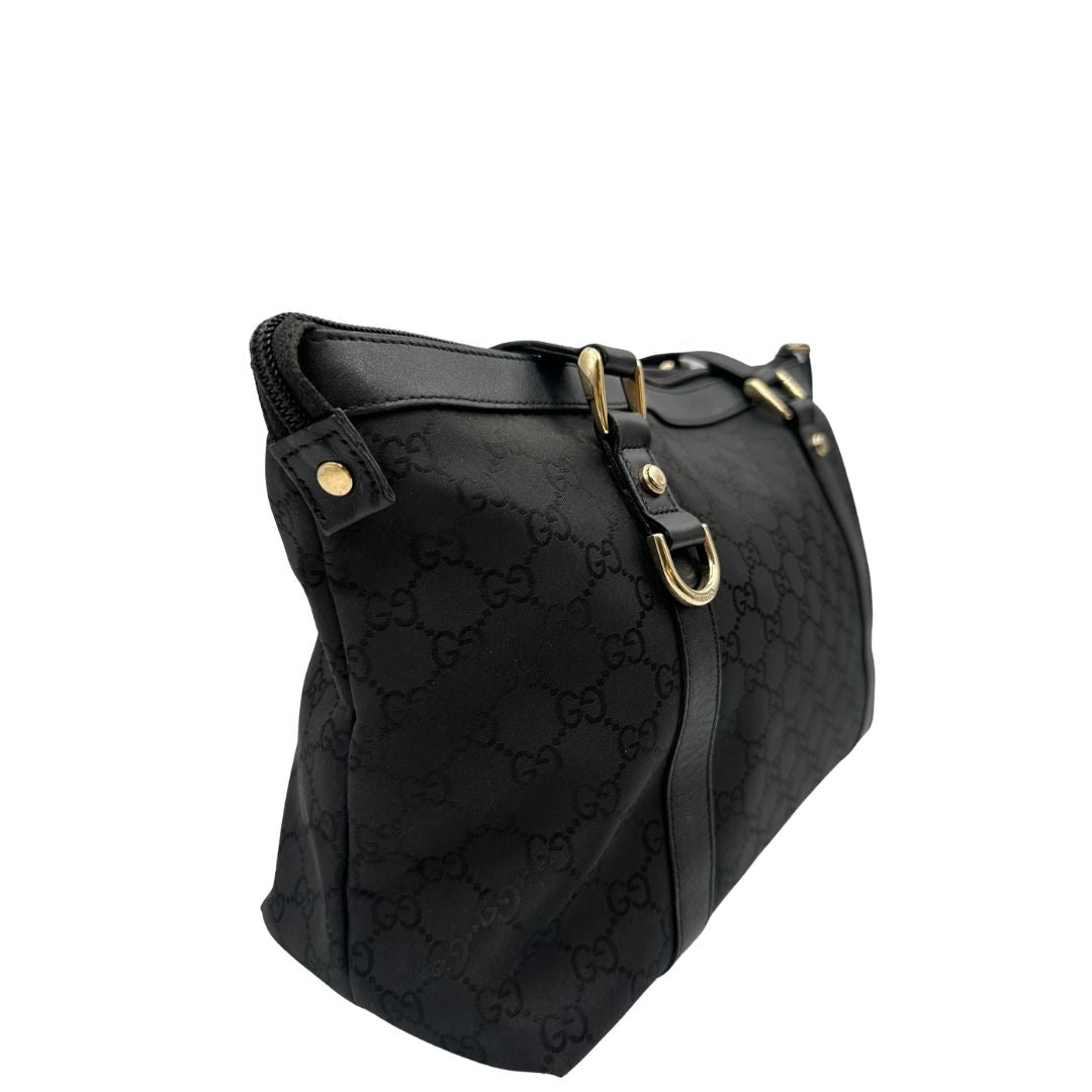 lato Borsa Gucci in tessuto GG nero, di lusso, originale, ottime condizioni, usata 