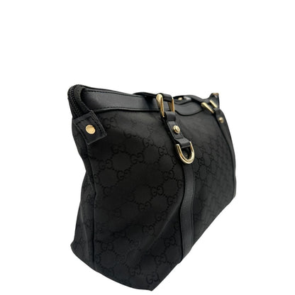 lato Borsa Gucci in tessuto GG nero, di lusso, originale, ottime condizioni, usata 