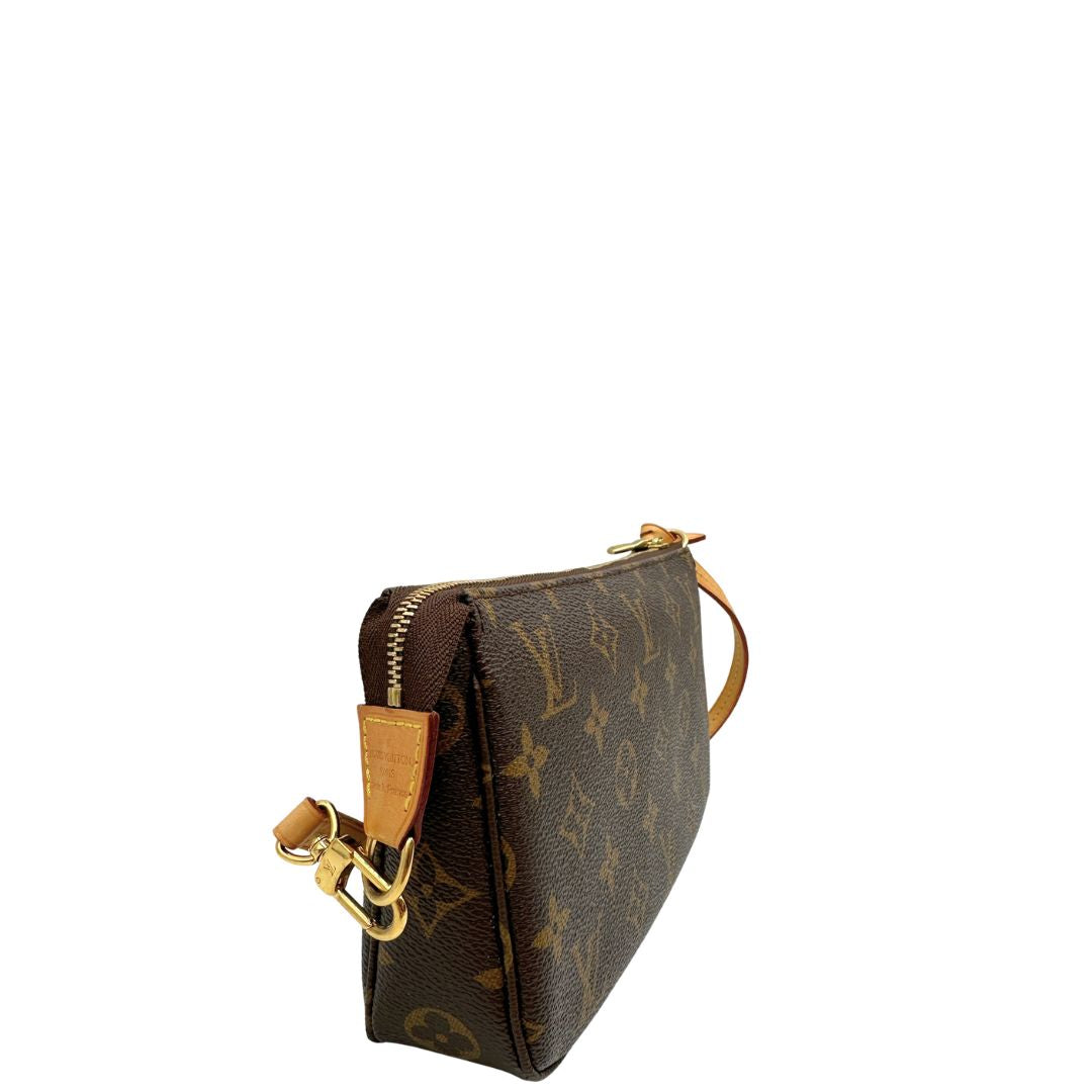 Lato, Pochette Accessoires LV in canvas marrone monogram. Originale, usata, di lusso, in ottime condizioni.