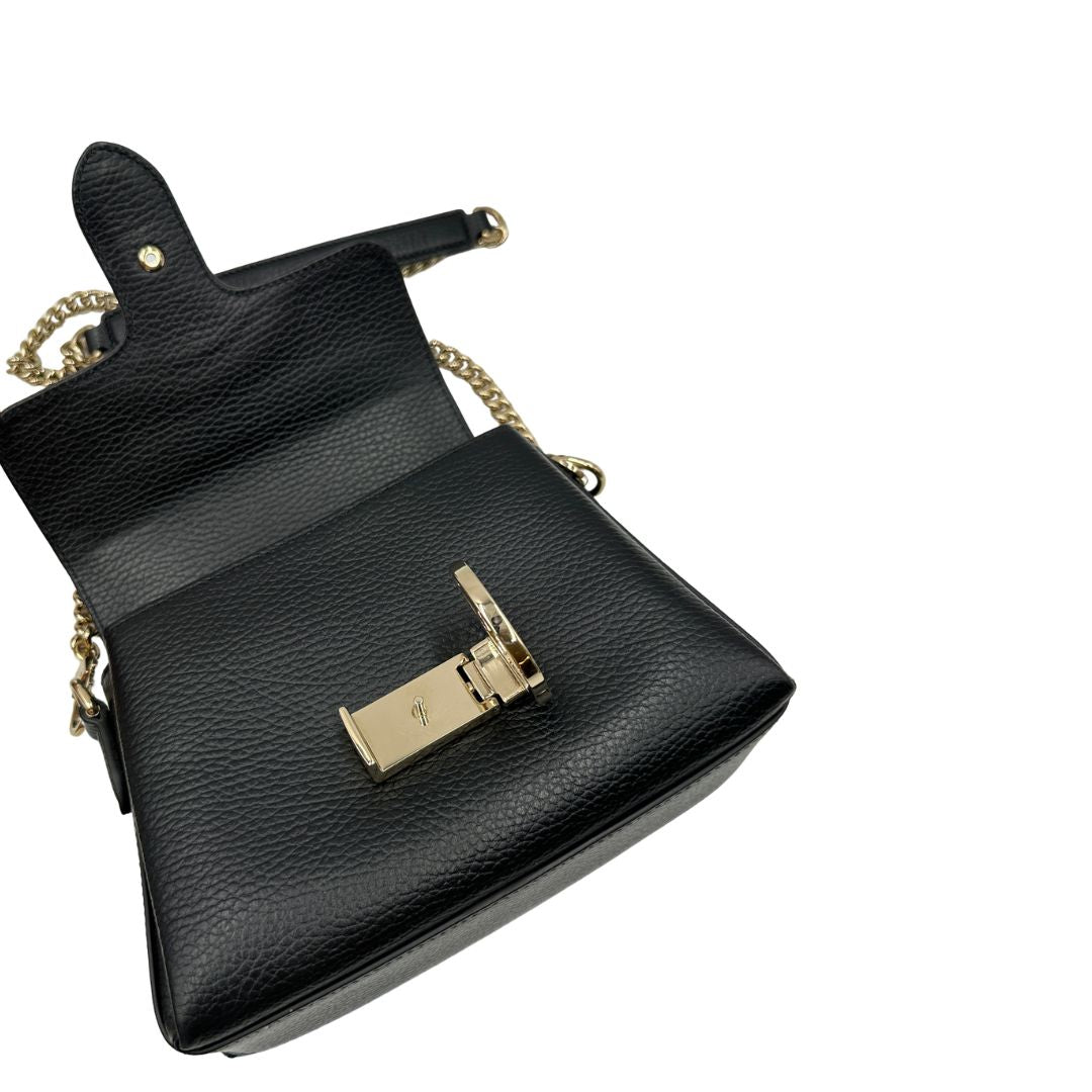 interno Borsa Gucci Interlocking in pelle nera 