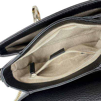 interno Borsa Gucci Interlocking in pelle nera 