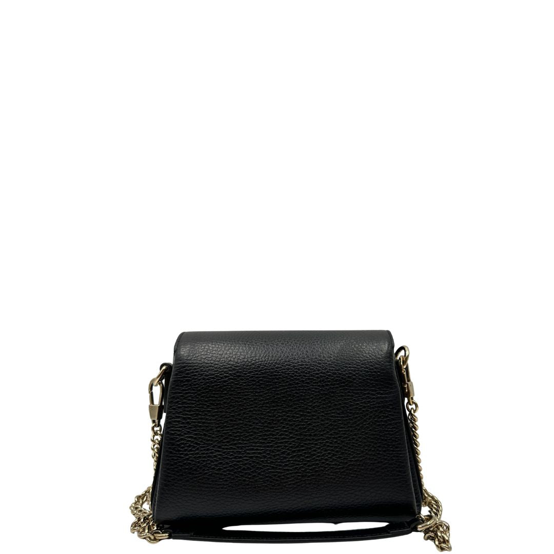 retro Borsa Gucci Interlocking in pelle nera 