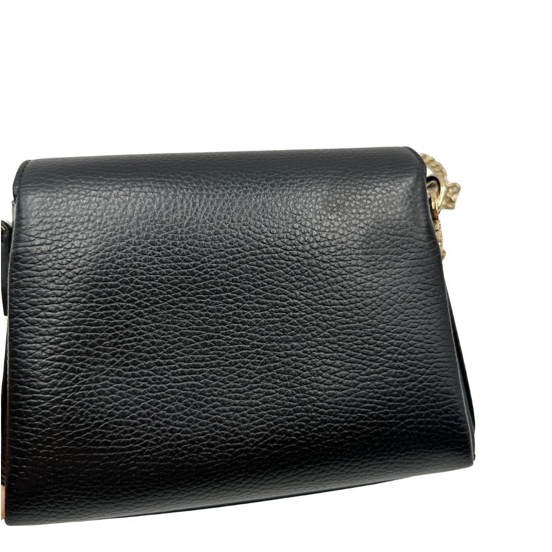 retro Borsa Gucci Interlocking in pelle nera 