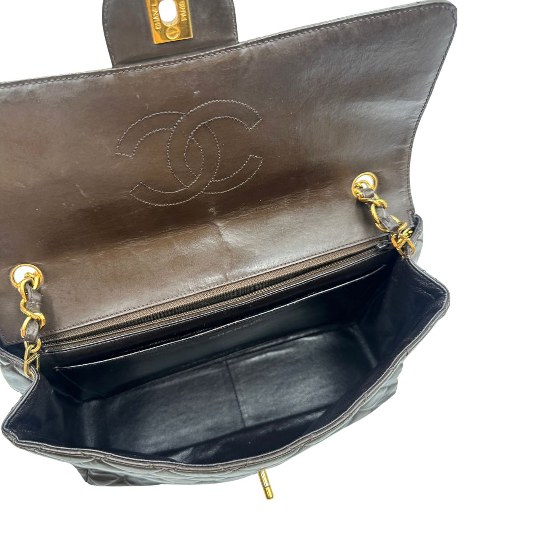 Borsa Chanel Classic Jumbo marrone vintage