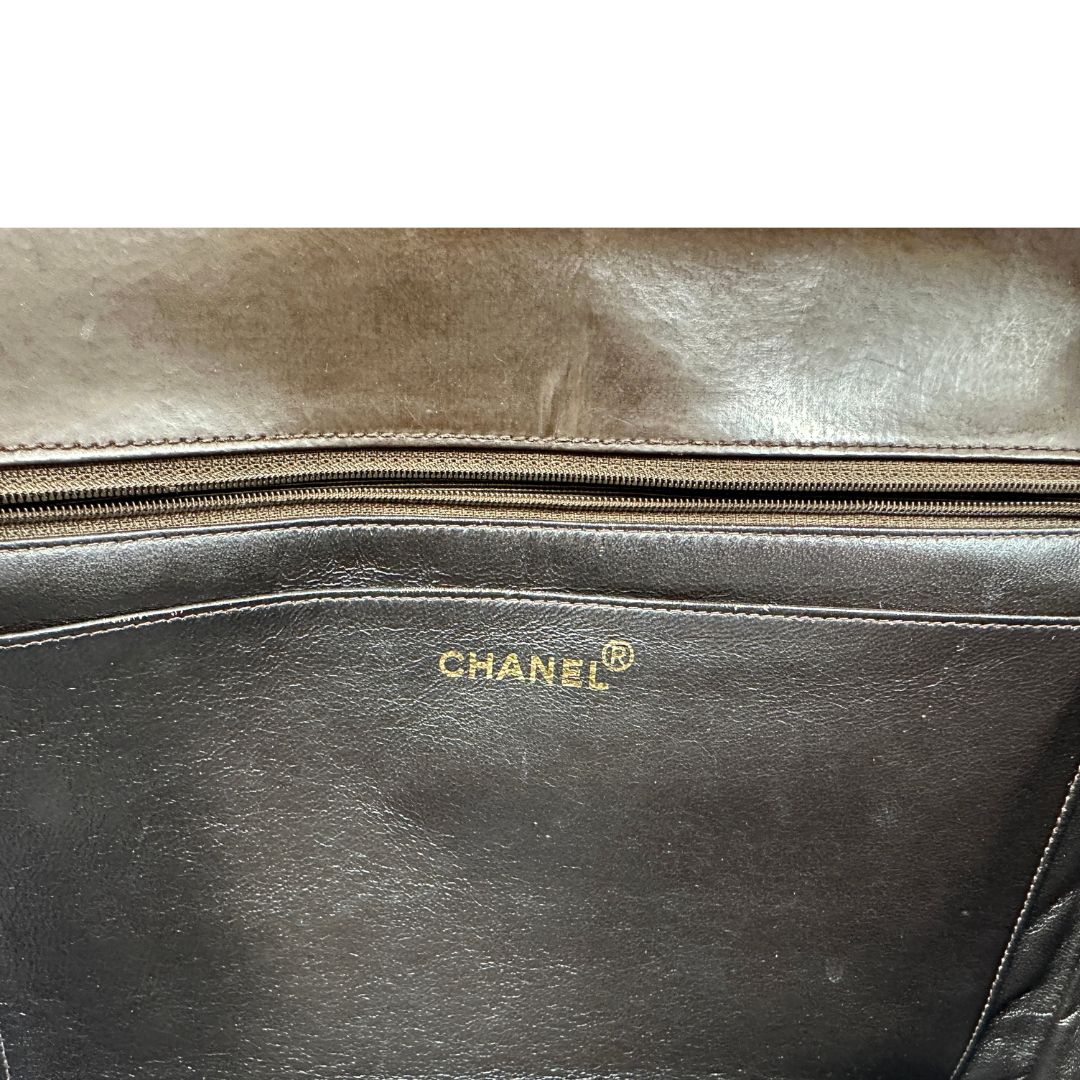 Borsa Chanel Classic Jumbo marrone vintage
