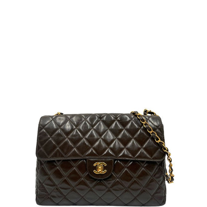 Borsa Chanel Classic Jumbo marrone vintage