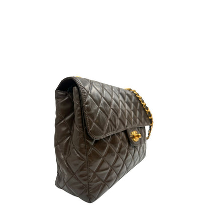 Borsa Chanel Classic Jumbo marrone vintage