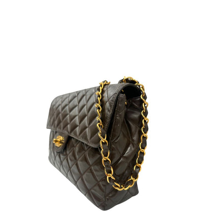 Borsa Chanel Classic Jumbo marrone vintage