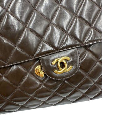Borsa Chanel Classic Jumbo marrone vintage