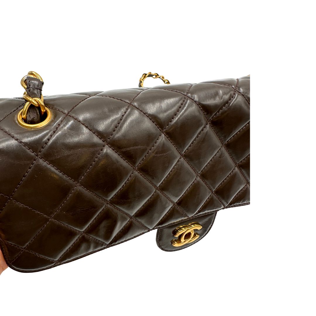 Borsa Chanel Classic Jumbo marrone vintage