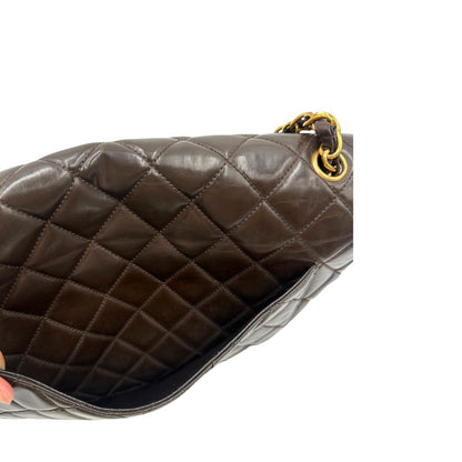 Borsa Chanel Classic Jumbo marrone vintage