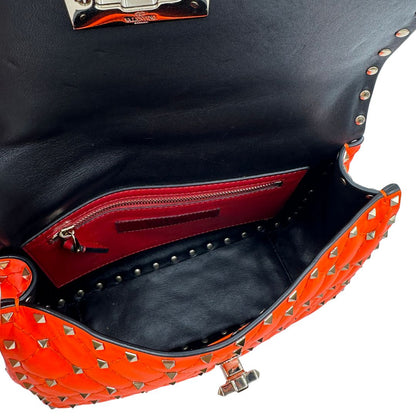 interno  Borsa V. G. in pelle arancione, di lusso, originale, ottime condizioni, usata 
