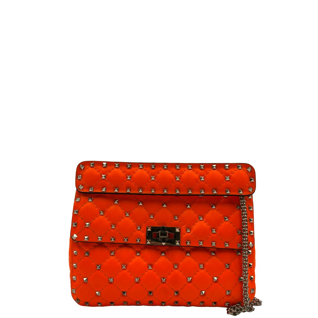 front  Borsa V. G. in pelle arancione, di lusso, originale, ottime condizioni, usata 
