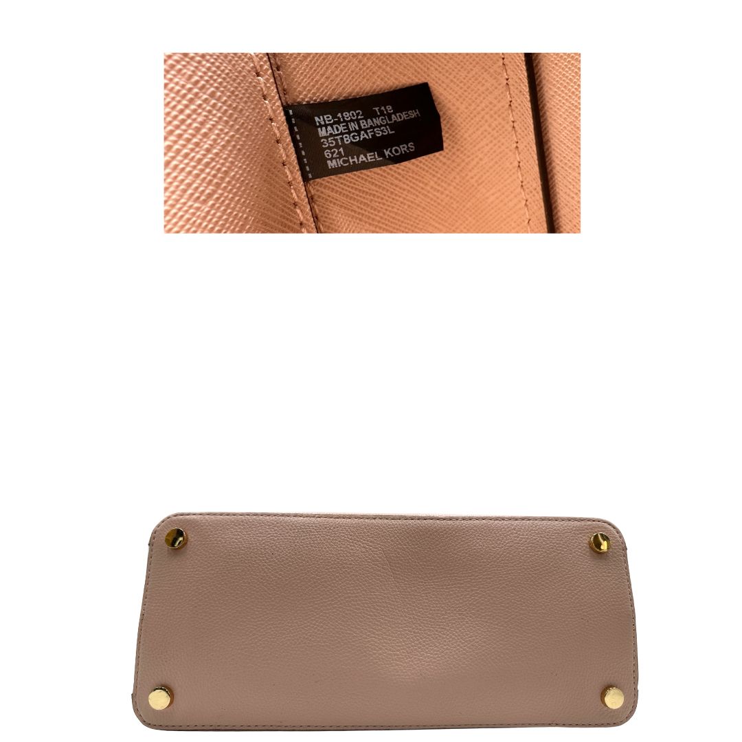  Borsa Michael Kors in pelle rosa con hardware dorato