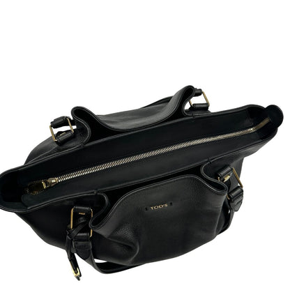 chiusura  borsa shopper Tod's in pelle nera