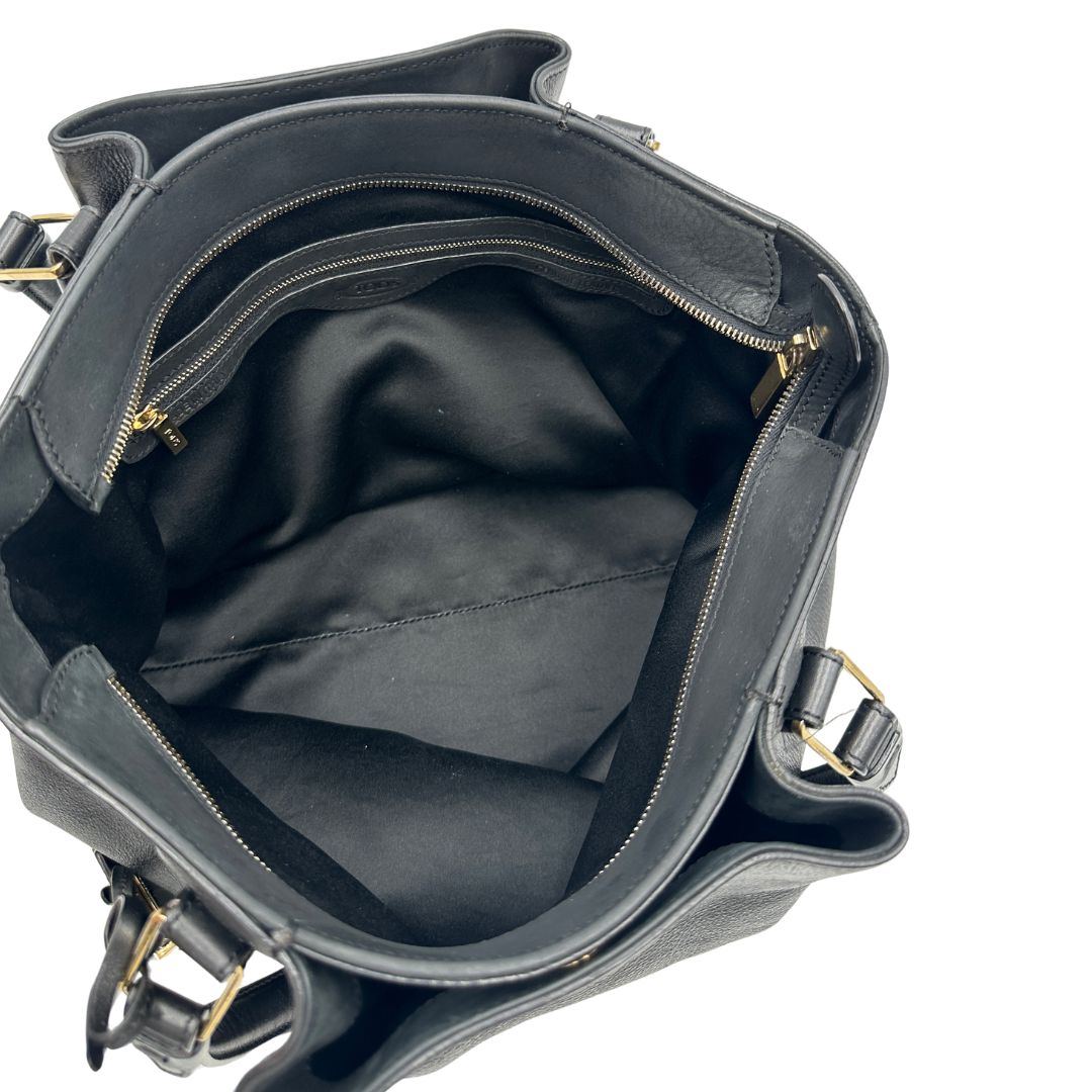 interno  borsa shopper Tod's in pelle nera