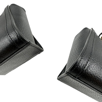 angoli Borsa Gucci in pelle nera impreziosita da iconica striscia Web verde e rossa, di lusso, originale, ottime condizioni, usata 
