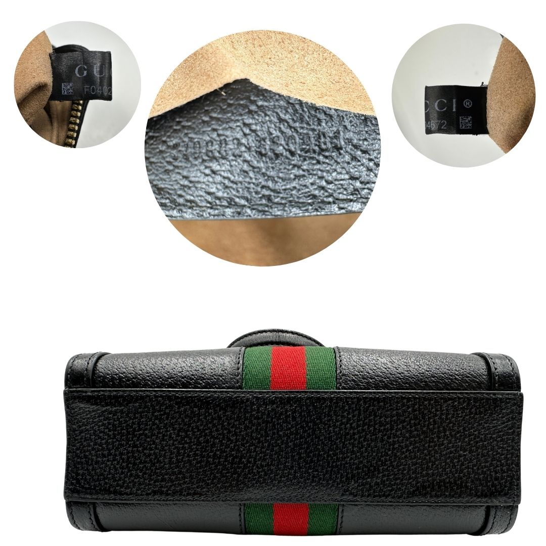 base Borsa Gucci in pelle nera impreziosita da iconica striscia Web verde e rossa, di lusso, originale, ottime condizioni, usata 